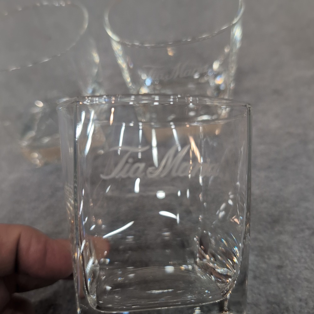 Tia Maria Lowball Glasses Set of 3 Clear Rocks Scotch Old Fashioned Glass - Picture 2 of 3